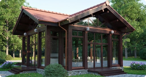 Фото деревянных окон для частного дома